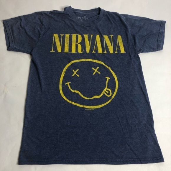 Nirvana Blue Yellow Graphic T Shirt Size Small‎ - Picture 1 of 9